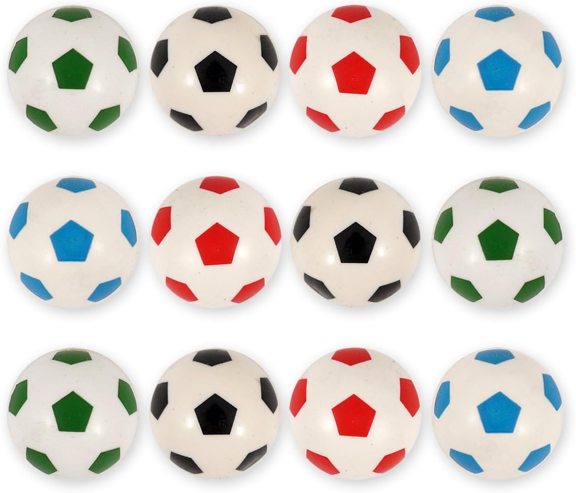PartyPackTM 12 x Football Bouncy Balls for Childrens Birthday Boys and Girls  Party Bags  Childrens Birthday Party Favors  Rubber Ball  Bouncy Ball  Football Party Bouncy Ball Set