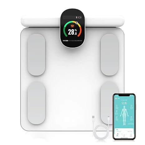 Smart Body Composition Scale with 8 Electrodes, 29 Health Metrics via App, 400lb Capacity for Home and Gym Use