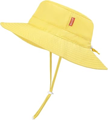 HECCEI Baby Sun Hat with Wide Brim - Windproof, Sunscreen, Warm, DryShade PackNest UPF 50 Beach Hat for Outdoor, 0-24 Months
