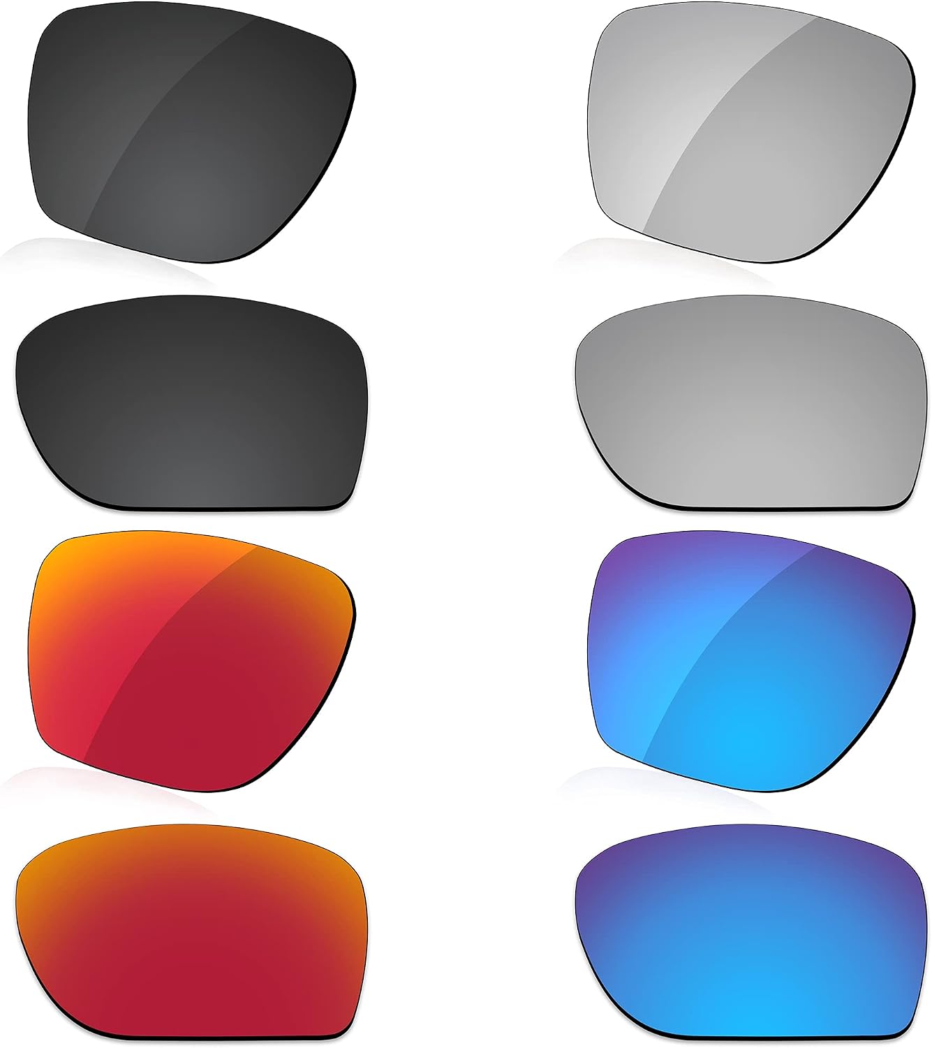 High-impact Polarized Lens Replacement for Oakley Sylas OO9448 57mm Sunglasses - Dark BlackSilver GreyFire RedIce Blue