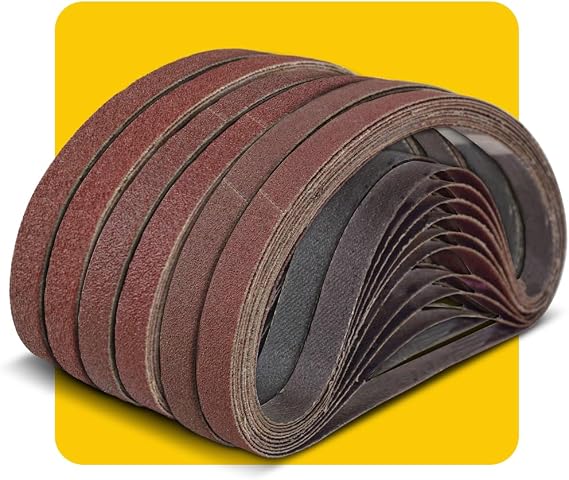 1/2x18 1/2 x 18 Inch Sanding Belt Pack 1/2-Inch x 18-Inch,60 Pcs(10 Each of 40 60 80 120 150 240 Grits) Aluminum Oxide for Sander