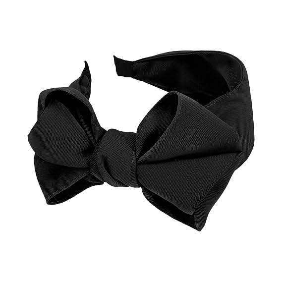 Bow Knotted Wide Headband, Non-Slip Hairbands For Women Black | Cute Fashion Hair Accessories, Fits Thin & Medium Thick Hair
