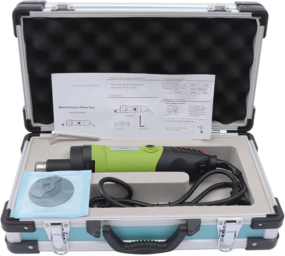 Electric Cast Cutter, 110V 6 Gearing Electric Plaster Saw Cast Cutter with 3 Saw Blades for Plaster Bandages