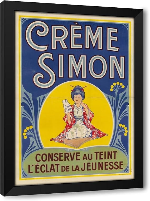 ArtDirect Creme Simon conserve au teint leclat de la jeunesse (1900) Custom Framed Art Print Giclee Print or Canvas Options with Various Sizes and Customization by Imp. F. Champenois