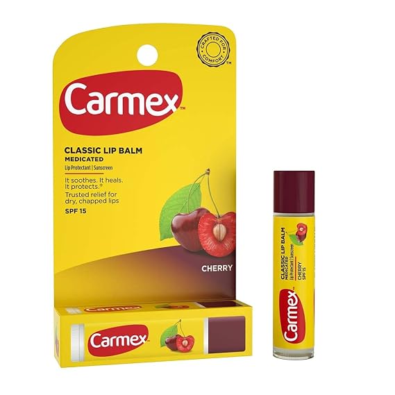 Carmex Cherry Flavor Moisturizing Lip Balm Stick SPF 15