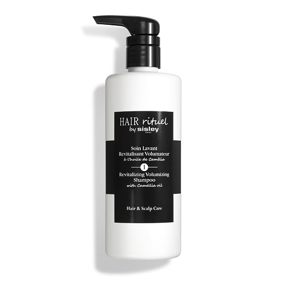 Sisley Paris Revitalizing Volumizing Shampoo with Camellia Oil - 500 mL - Gently Cleanses, Improves Look of Volume & Supports Hair and Scalp Health - Rich Foam Texture - Sulfate Free