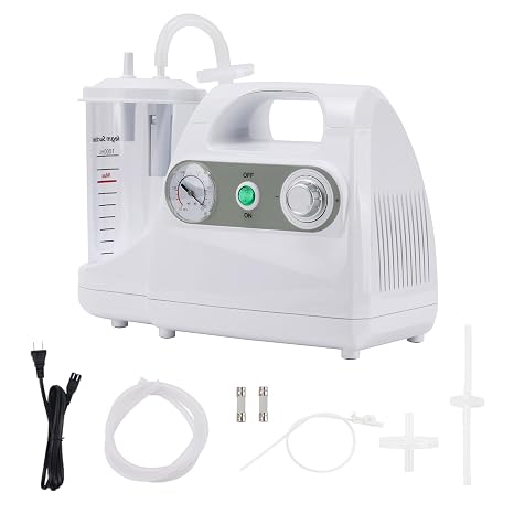 Portable Suction Machine, Electric Phlegm Suction Device, Medical Aspirator with 1000 cc Suction Canister, Tabletop Mucus Machine for Home & Veterinary Use