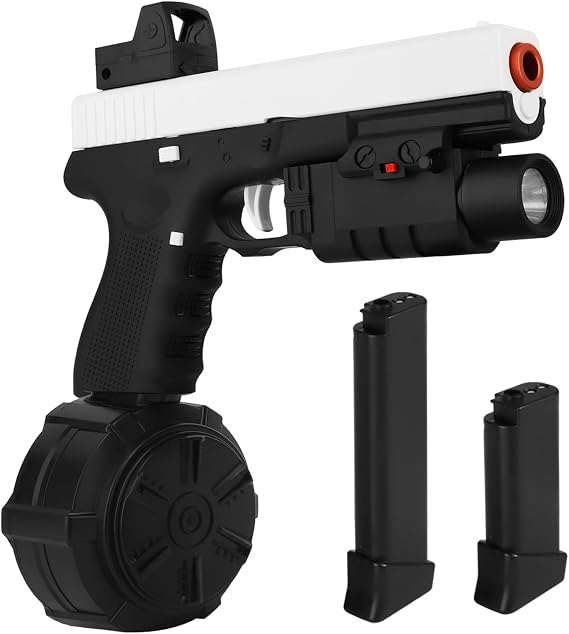 Electric Gel Toys New X2, Full Auto Splat-Blaster Includes Drum and Goggles for Outdoor Team Game, X2 Upgrade Version for Ages 14+,White
