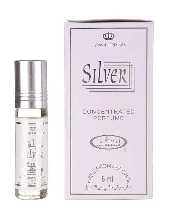 Al Rehab Silver Concentrated Perfume/Attar for Unisex, 6 ml