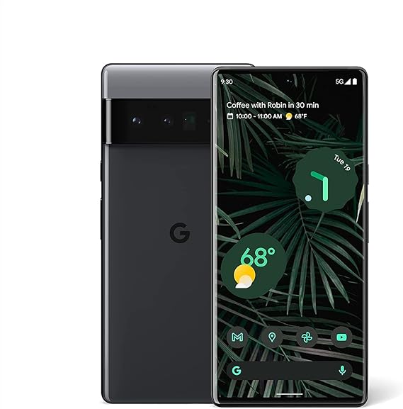 Google Pixel 6 Pro - 5G Android Phone - Unlocked Smartphone with Advanced Pixel Camera and Telephoto Lens - 256GB - Stormy Black