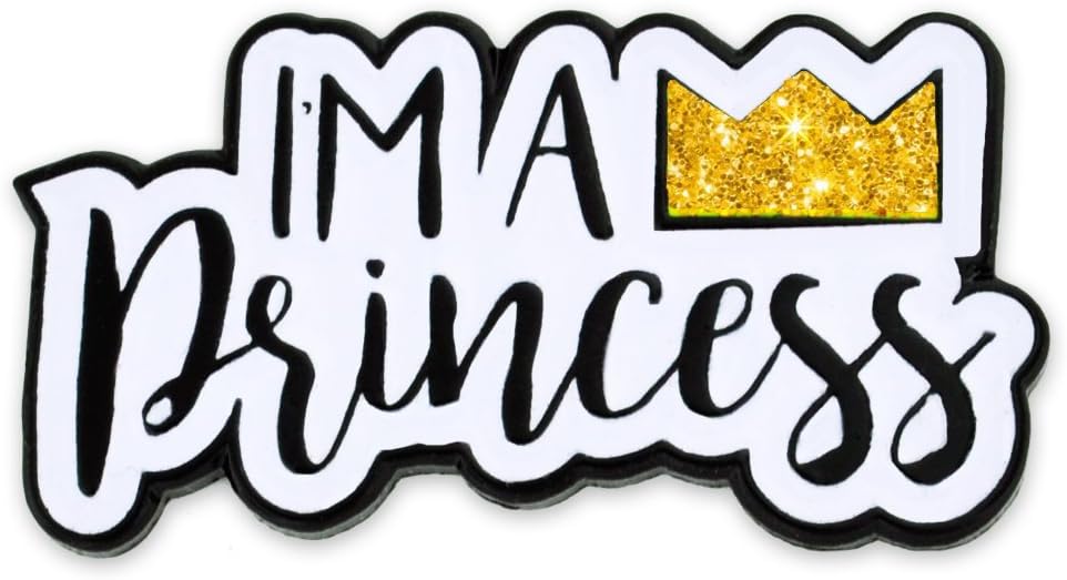 PinMart I'm A Princess w/Crown Trendy Cute Gliter Enamel Lapel Pin 1 Piece