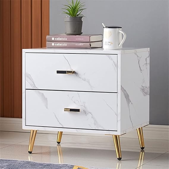 Bedside Table, Nightstand for Bedroom Bedside Table With 2 Drawers Wood, Simple Nightstand For Bedroom Light Luxury Nordic, Small Bedside Cabinet Grey, Mini Modern Minimalist Bedro (Color : D)