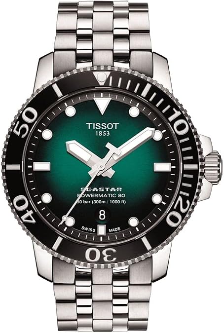 Tissot Seastar 1000, Swiss Automatic, 43mm, Green Gradient, Mens Watch