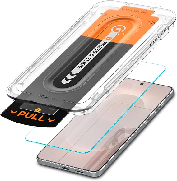 Spigen GlasTR EZ FIT Pro Screen Protector for Galaxy S25 Edge | 9H+ Tempered glass, Scratch resistance, Auto-align tray, Lab-tested 100% clarity, Original touch, Case-friendly, 2 Pack