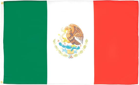 AZ FLAG Mexico Flag 4x6 ft Mexican 100D Polyester 2 Grommets | Indoor and outdoor use 180x120 cm decorative flag double stitched seams and reinforced edges with metal grommets