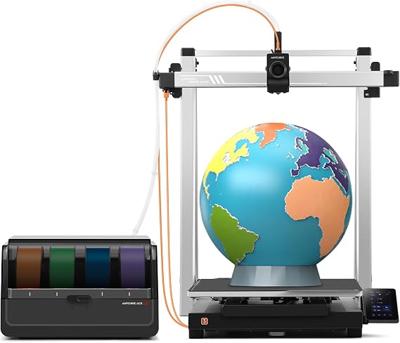 (Bundle Anycubic Kobra 3 Max Combo) Anycub 3D Printer, Support Multi Color Printing 600mm/s High-Speed Printing, Large Build Volume 420x420x500mm