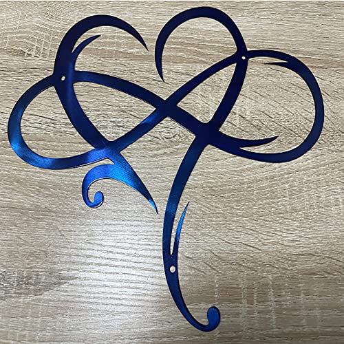 Xnchhou Creative Infinity Heart Wall Decoration Hanging Ornament Metal Wall Art Sign Wall Pendant Art for Living Room Home Wedding Party Holiday Halloween Christmas Decor Accessories 2023 Blue