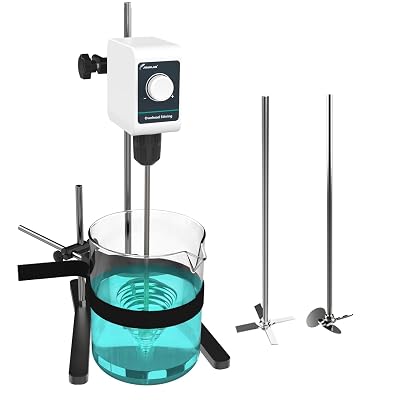 JOANLAB Overhead Stirrer Mixer Set 10L Capacity, Lab Mixer Stirrer 200-1200rpm Lab Overhead Mixer with Support Stand&Two Stirring Rods