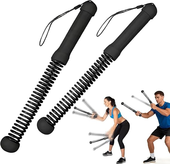 Ropeless Battle Rope,Portable Silent Home Workout Equipment,Quiet Cordless Training Rope Fitness Equipment for Women and Men,Portable Cordless Battle Rope for Home&Outdoors,2Pcs(Black)