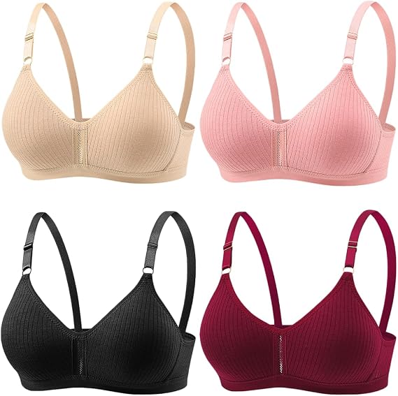 Girls Seamless Training Bra Soft Padded Bras for Teens Big Kids | Back Hook and Comfortable Fit ,Adjustable Straps,Wireless Light Padded