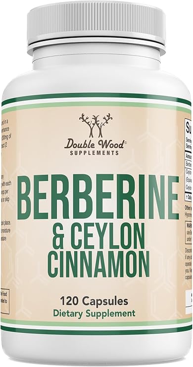 Berberine + Ceylon Cinnamon 500mg, Metabolism Support, 120 Capsules