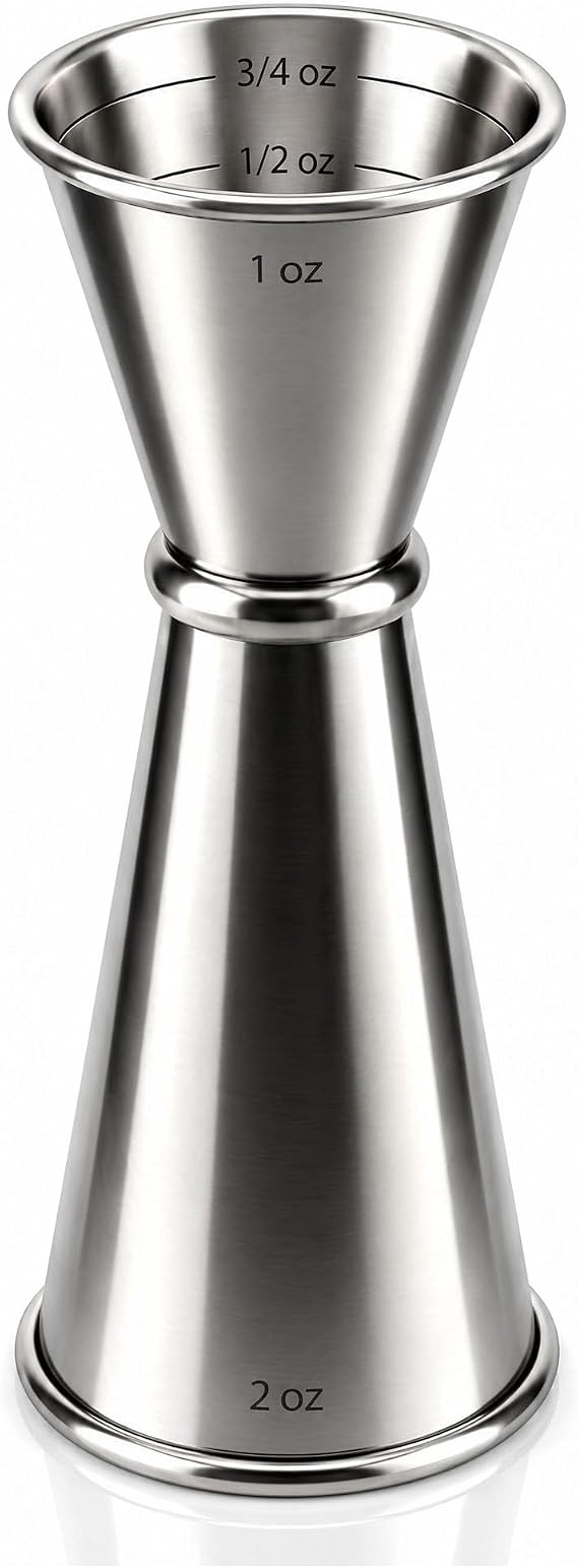 Japanese Cocktail Jigger, 1oz 2oz Double Jigger 304 Stainless Steel Measure | Japanese Cocktail Jigger, Food-Grade 304 Stainless Steel Jigger 1oz 2oz, Bar Measuring Tool, Drink Shot Measure Barware