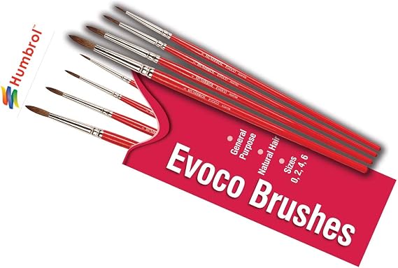 Humbrol AG4150 Evoco Paint Brushes Sizes 0,2,4,6