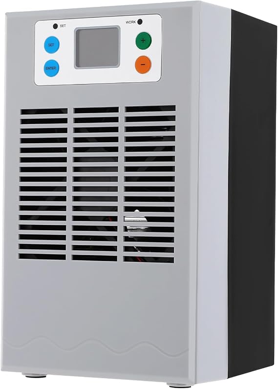 30L/7.93GAL Aquarium Chiller, DC 12V Mini Quiet Fish Tank Chiller | Cold Water Chiller for Coral Reef, 50-104F Digital Temperature Control for Axolotl, Fish Jellyfish Coral Crystal Shrimp