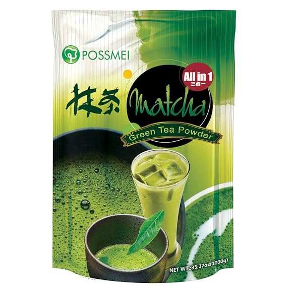 Possmei Matcha Green Tea Powder, 2.2 lbs (1 kg) Premium Japanese-Style Matcha for Lattes, Smoothies, Baking & Desserts