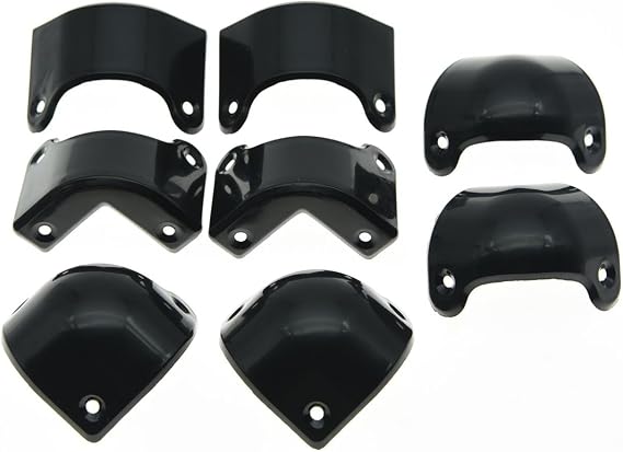 KAISH 4x Front 4x Back/Rear Black Plastic Guitar AMP Amplifier Cabinet Corner for Marshall