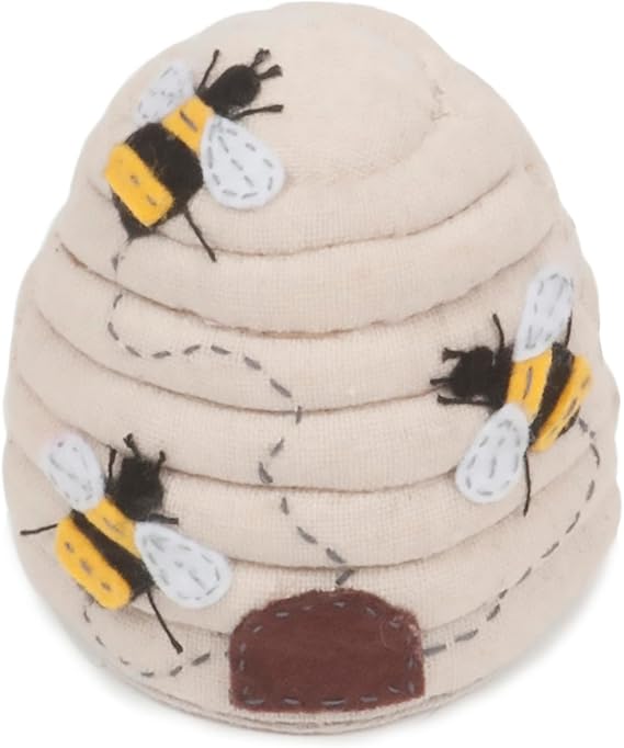 Hobby Gift Novelty Beehive Pincushion Cute Holder for Sewing Quilting Needles, Accessories for Needlework DIY Crafts Dressmaking 100% Cotton Fabric, 3.1 x 3.1