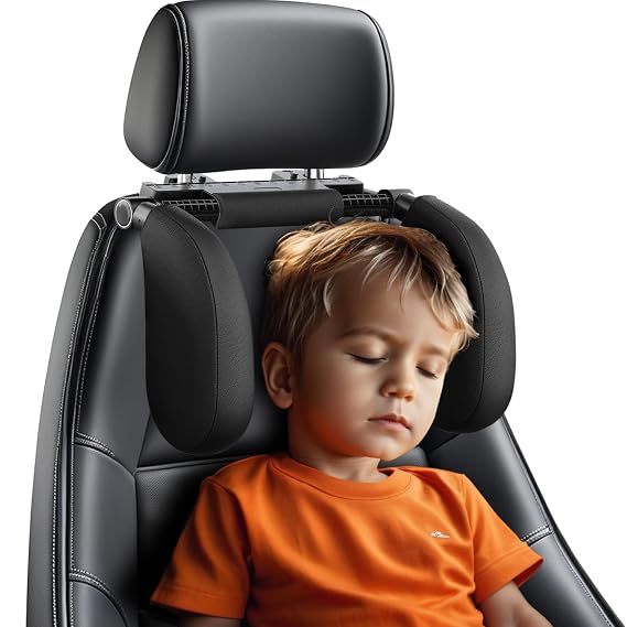 Car Headrest Pillow, Thickened Memory Foam Road Pal Car Headrest | Neck Support Pillow, 180 Adjustable Car Headrest, U- Shaped Design, Travel Car Sleeping,Suitable for Kids and Adults