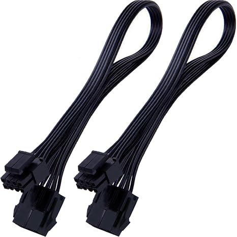 CPU 8 Pin Power Extension Cable ATX CPU 8 Pin Female to 8(4+4) Pin Male EPS Extension Cable for Motherboard (Not PCI-e VGA) 12 Inches (2 Pack)