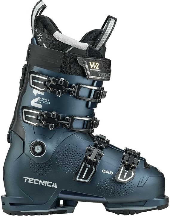 Tecnica Mach1 MV 105 Women's Ski Boots | GripWalk, 100mm Last, Mid Volume, Stiff Flex, Moldable Shell, Heat Moldable Liner