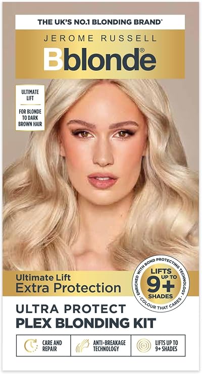 Jerome Russell Bblonde Ultra Protect PLEX Blonding Kit | Designed to Lighten up to 9+ Levels | Ultimate Hair Protection | Plex Infused Technology | Proffesional Results at Home