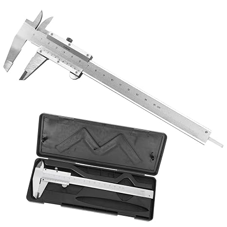 Vernier Caliper Gauge,Digital Vernier Ruler,High Accuracy Carbon Steel Metal Vernier Caliper for Measuring 0-150mm,Hand Dimensional Measure Tools for DIY/Household/Industrial Use with Storage Case