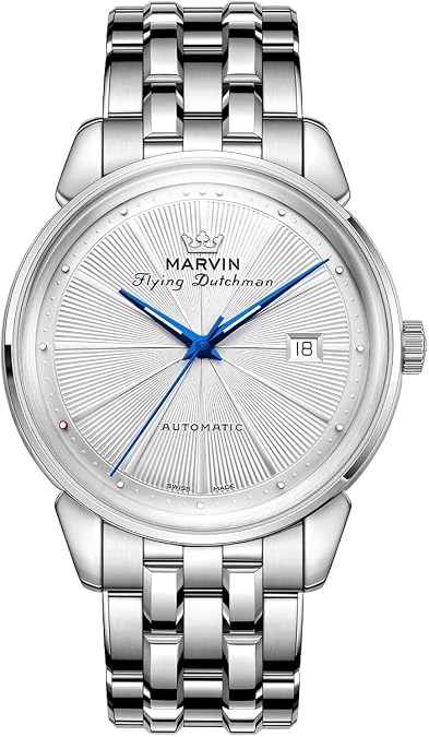marvin Automatic Watch Swiss Movement Mechanical Luxury Watches for Men with Stainless Steel Strap,Sapphire Glass Dial,Luminous Hands and Hour Markers,50m Waterproof