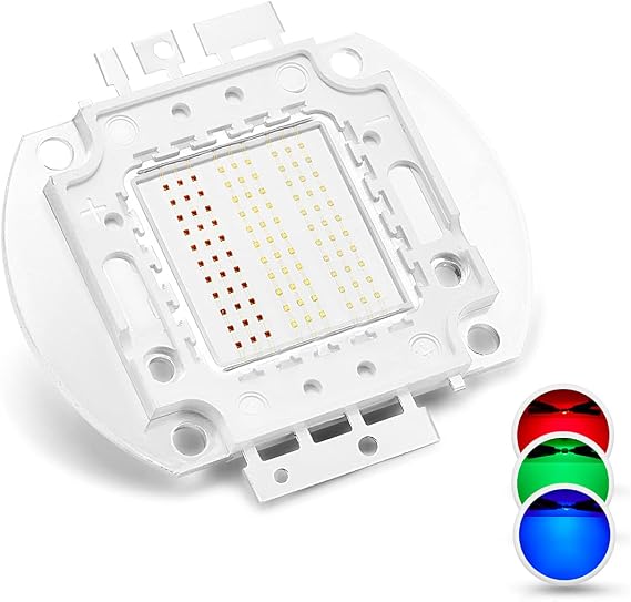 CHANZON High Power Led Chip 100W RGB Common Anode | (600mA - 700mA for Each Color) Multicolor Super Bright Intensity SMD COB Light Emitter Component Diode Bulb Bead DIY Lighting