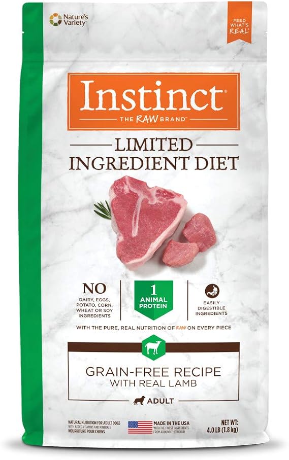 Instinct Limited Ingredient Diet Dry Dog Food, Real Lamb, 4 lb. Bag