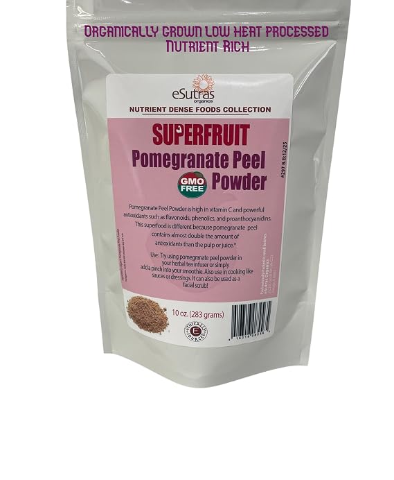 eSutras Organics Pomegranate Peel Powder Superfood, 10 Ounces