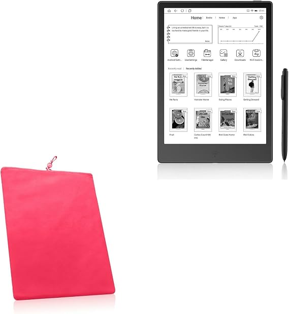 BoxWave Case Compatible with Boyue Likebook Alita - Velvet Pouch, Soft Velour Fabric Bag Sleeve with Drawstring - Cosmo Pink