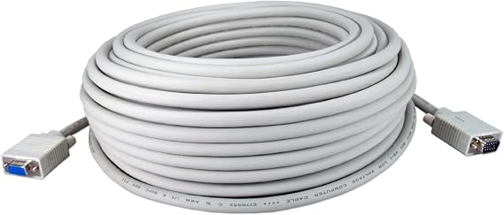 QVS 50ft Premium VGA HD15 Male to Female Tri-Shield Extension Cable