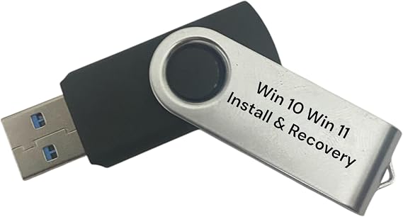 Bootable USB for Install & Reinstall Window 10 and Window 11 with License Key, Software Tools for Recovery, Passwords resets, Machine troubleshooting. High Speed 64GB