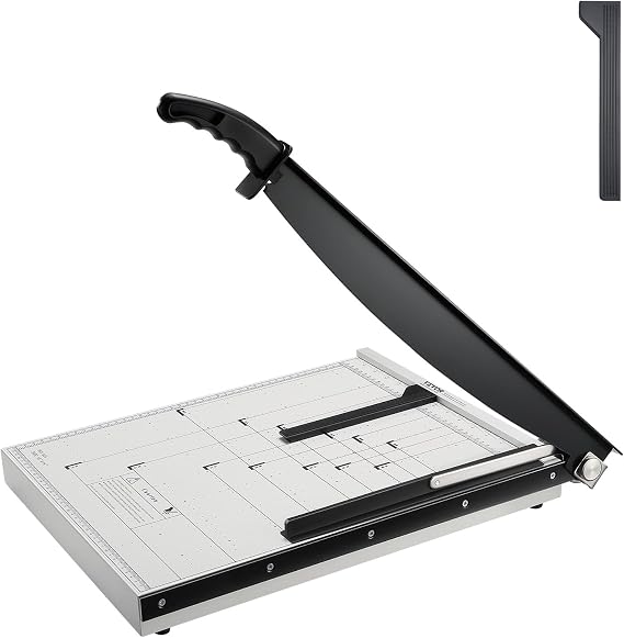 VEVOR Paper Cutter, 18 in Cut Length Guillotine Trimmer, 15-Sheet Capacity, Heavy-Duty Paper Cutter with Security Guard Rail/Blade Lock, Paper Trimmer for Cardstock, Cardboard, Home, Office & School