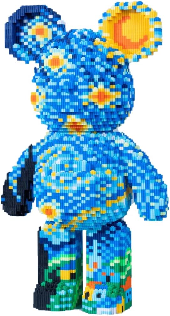 Teddybrick Starry Bear Building Block, 9435 Pieces, 50cm Height, Storage Chest Design