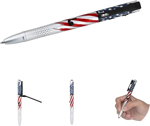 OLIGHT O'Pen 3 Pen Light, USB-C Rechargeable EDC Flashlight, Stars Stripes | Green Beam, 120-Lumen Clip Light, Pen-Tip Light, Red Light for Writing, Presentations, Office Work and Inspection