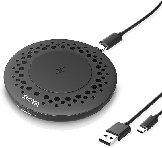 BOYA Blobby USB Conference Microphone,Desktop Computer Microphone with Wireless Charger, Omnidirectional Condenser PC Mic for Video Conference Online Class Skype Zoom Meeting