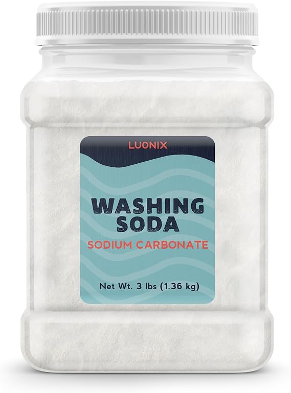 Luonix, Washing Soda, 3 Lbs | For laundry applications, surface cleaning, and general household use