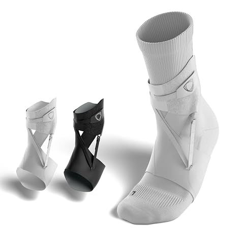 BetterGuards Lite Ankle Brace Lightweight Sports Ankle Support for Men & Women | Stabilizer for Comfort & Mobility | Breathable, Non-Compression Fit for Sports, Training & Recovery (White, Large, Right)