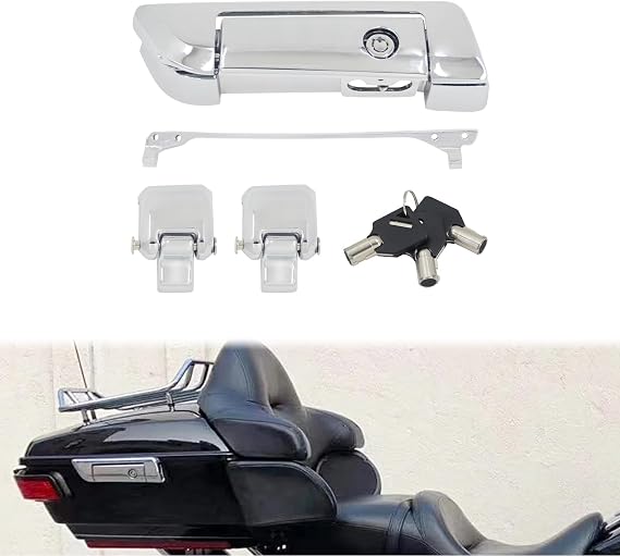Tour Package Trunk Hinges Latches Fit for Harley Touring 2014-2024, Chrome